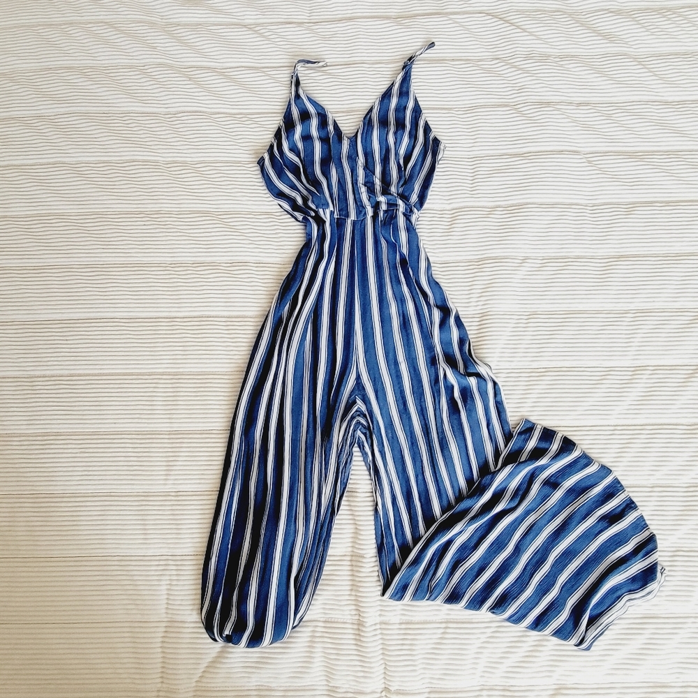 White and blue jumpsuit